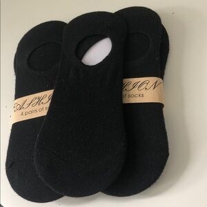 Black No-Show Socks for Women - set of 5 pairs